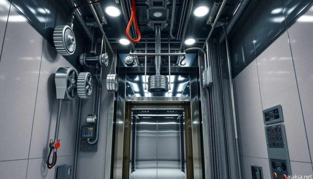 مكونات المصاعد